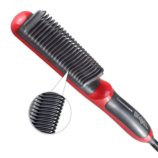 JMT-967306 Ceramic Hair Straightening Brush with Adjustable Temperature Control and Detangling Features