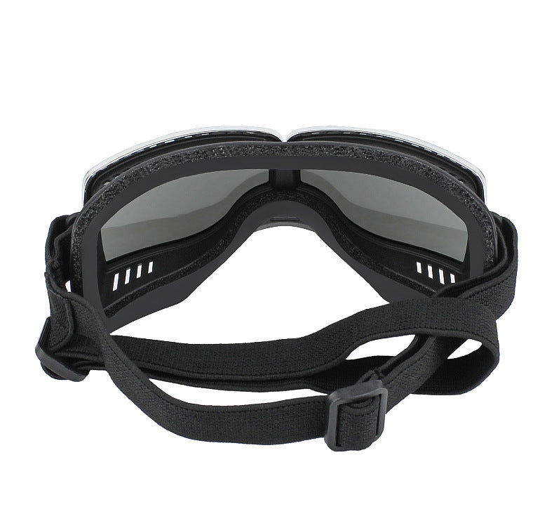 JMT-967306 Windproof Sunscreen Goggles for Dogs - Black with Silver Lens, British Style