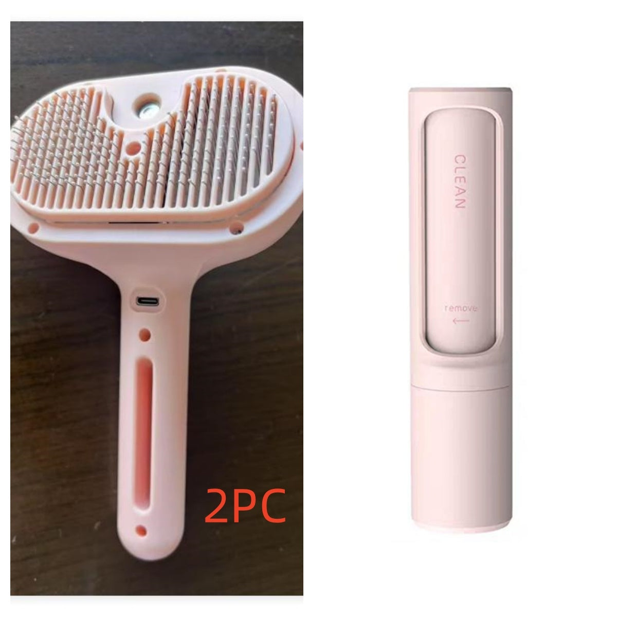 JMT-967562 Self-Cleaning Pet Grooming Brush with Misting Function for Dogs and Cats - Dematting Tool and Hair Remover