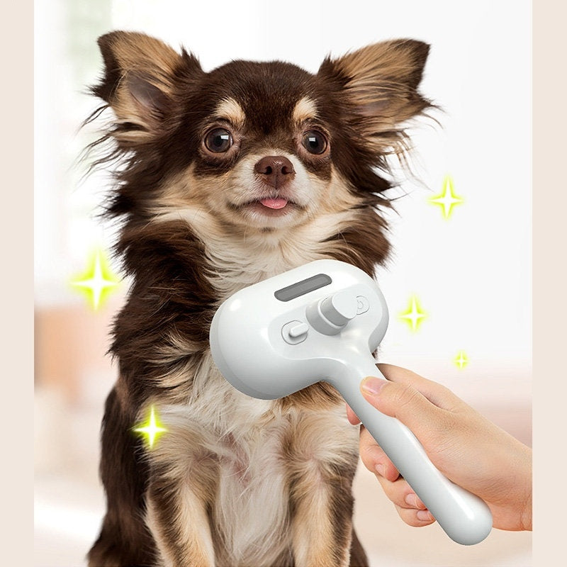 JMT-967562 Self-Cleaning Pet Grooming Brush with Misting Function for Dogs and Cats - Dematting Tool and Hair Remover
