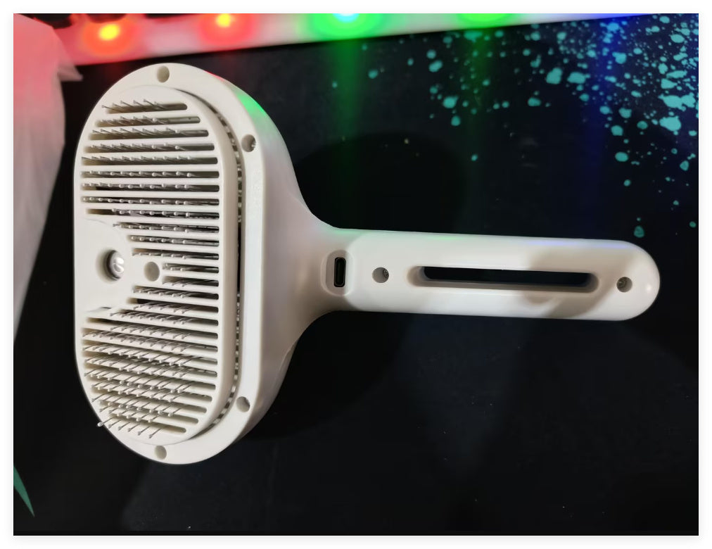 JMT-967562 Self-Cleaning Pet Grooming Brush with Misting Function for Dogs and Cats - Dematting Tool and Hair Remover