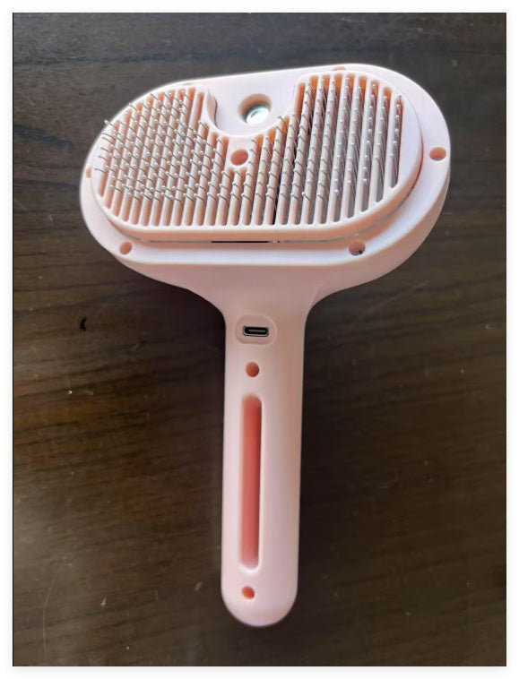 JMT-967562 Self-Cleaning Pet Grooming Brush with Misting Function for Dogs and Cats - Dematting Tool and Hair Remover
