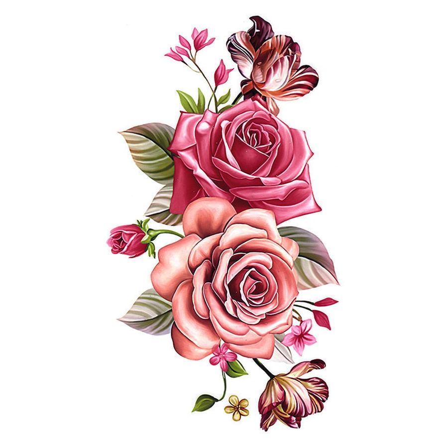 JMT-967626 Large Floral Temporary Body Tattoo - 21 cm x 14.8 cm