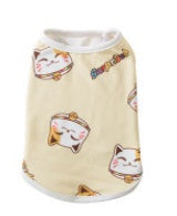JMT-967946 Cute Dinosaur and Cat Print Vest for Small Pets - Jersey Fabric Suitable for Dogs and Cats