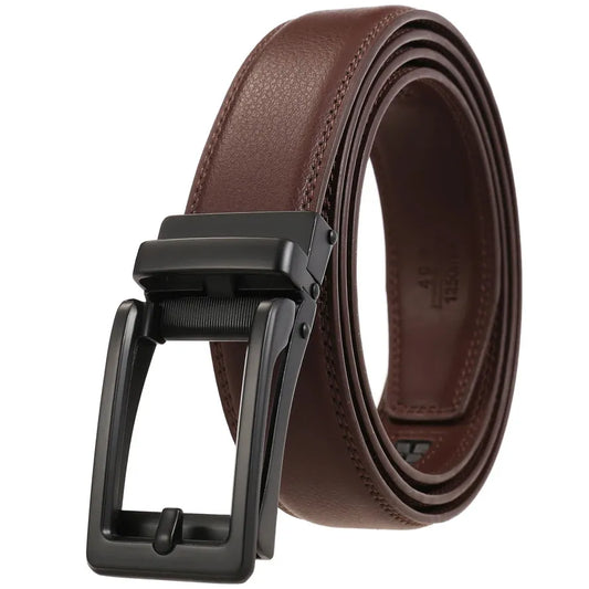 JMT-968074 Automatic Buckle Leather Belt for Men with Durable Design and Adjustable Fit