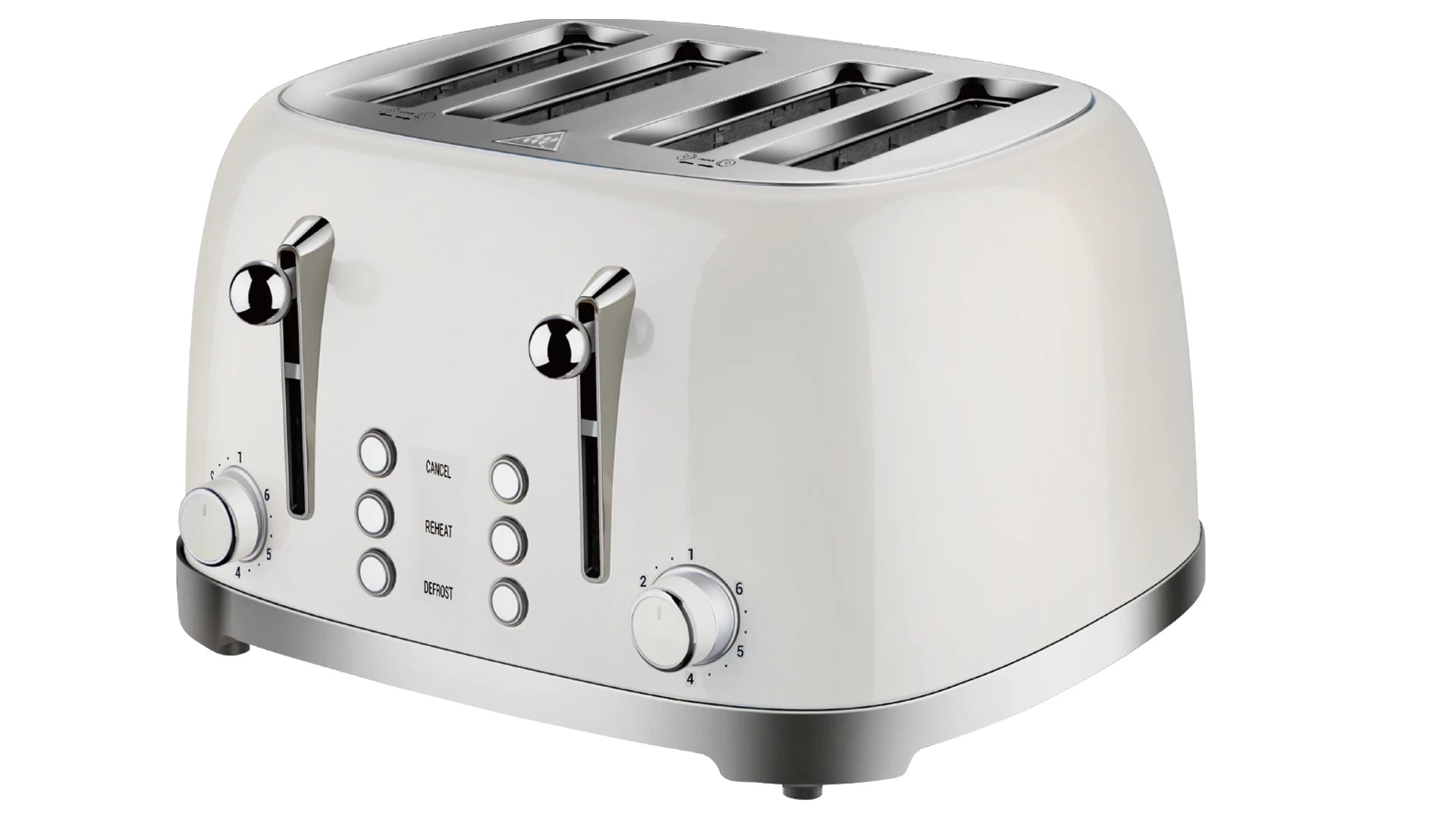 JMT-968138 Retro Stainless Steel 4-Slice Electric Pop-Up Toaster with Grill Function