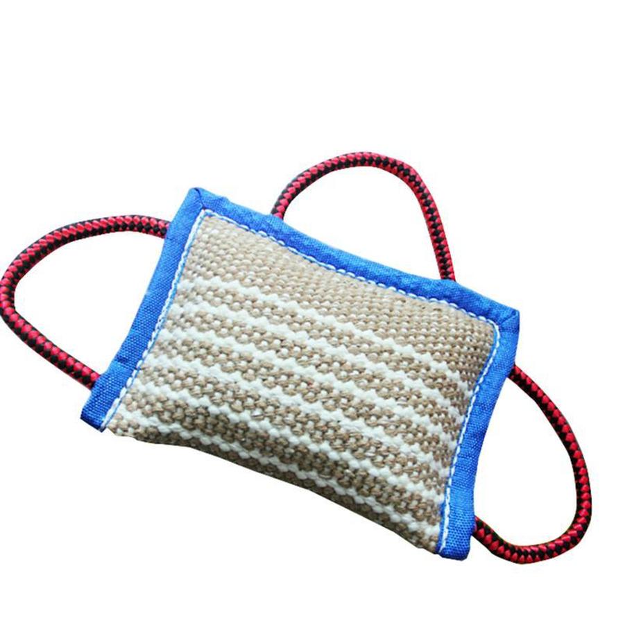 JMT-968458 Hemp Three-Ring Bite Pillow for Dog Training - Durable Linen Material