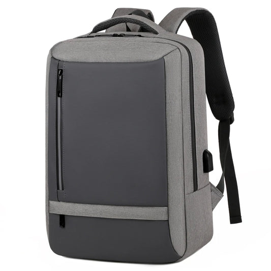 JMT-968650 Stylish Black Waterproof Laptop Backpack with Durable Zipper and USB Access for Students and Outdoor Use