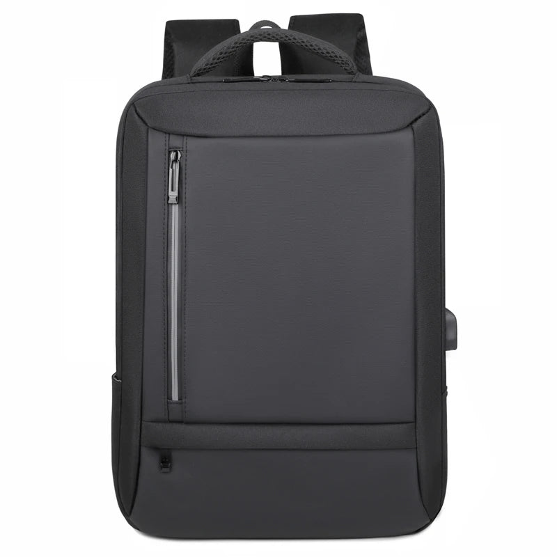 JMT-968650 Stylish Black Waterproof Laptop Backpack with Durable Zipper and USB Access for Students and Outdoor Use