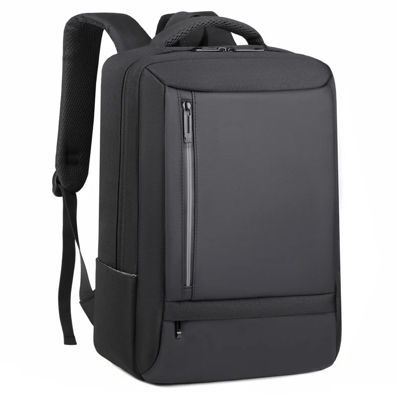 JMT-968650 Stylish Black Waterproof Laptop Backpack with Durable Zipper and USB Access for Students and Outdoor Use