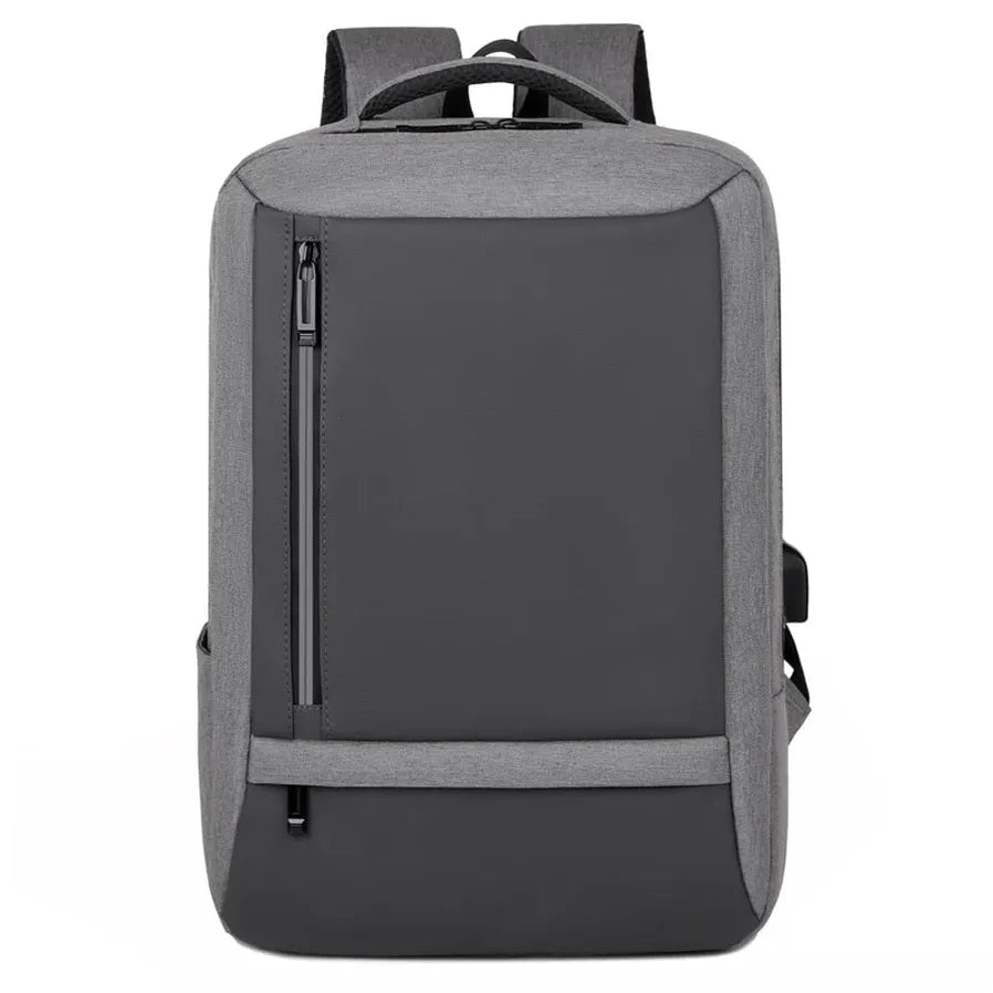JMT-968650 Stylish Black Waterproof Laptop Backpack with Durable Zipper and USB Access for Students and Outdoor Use