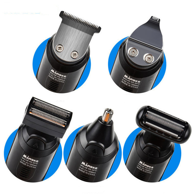 JMT-968714 Rechargeable Multi-Function Hair Clipper with Stainless Steel Blade - Model MS-5010, Black and Blue