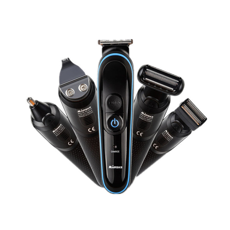 JMT-968714 Rechargeable Multi-Function Hair Clipper with Stainless Steel Blade - Model MS-5010, Black and Blue