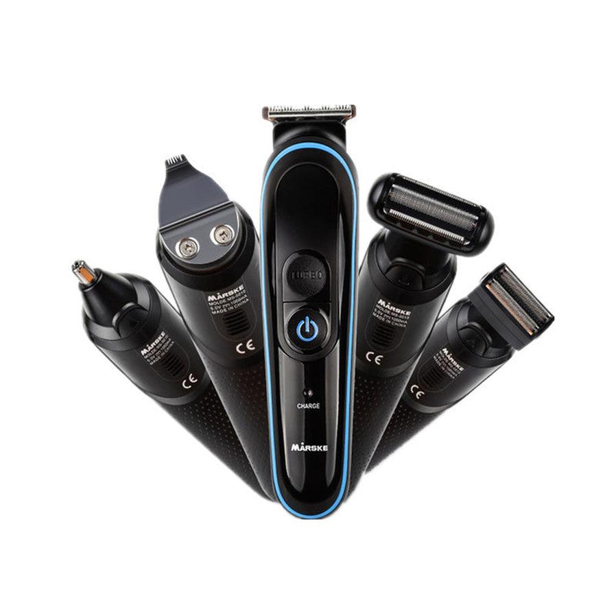 JMT-968714 Rechargeable Multi-Function Hair Clipper with Stainless Steel Blade - Model MS-5010, Black and Blue