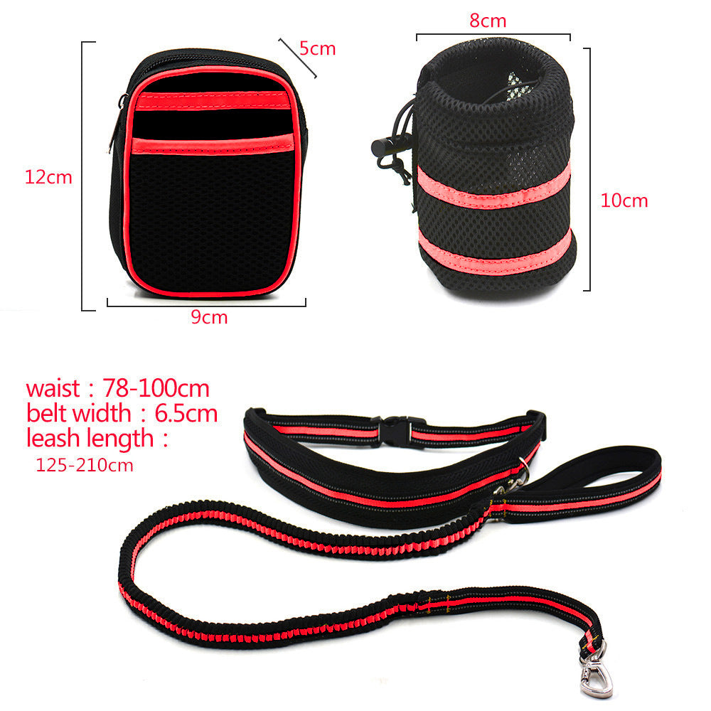 JMT-968970 Reflective Nylon Pet Traction Set in Orange - Adjustable Length 125-210cm & Waist 78-110cm