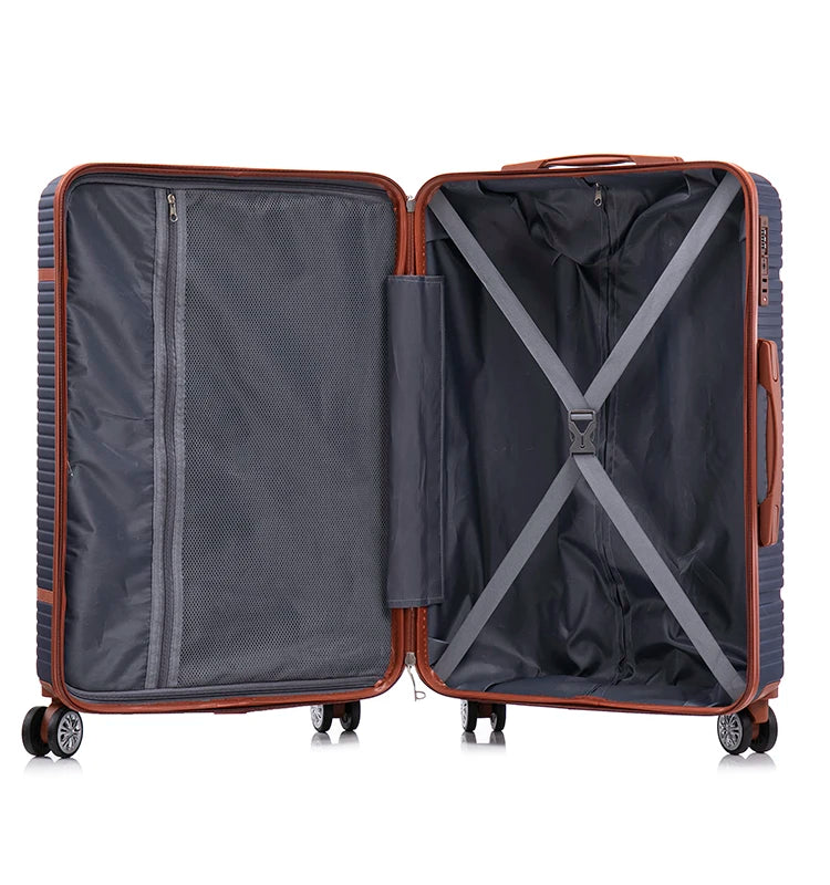 JMT-969354 Vintage Style ABS Trolley Luggage Set with Customisable Tag - 3 Pieces