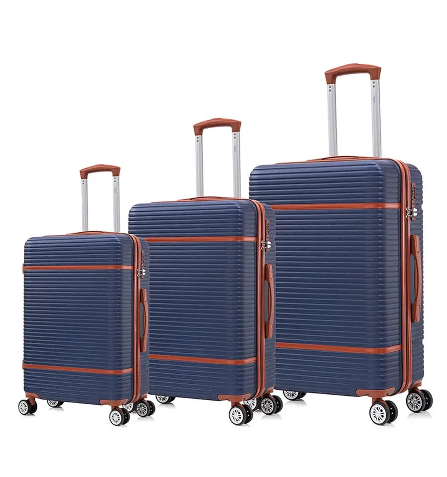 JMT-969354 Vintage Style ABS Trolley Luggage Set with Customisable Tag - 3 Pieces