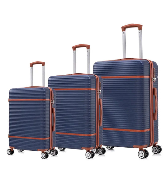 JMT-969354 Vintage Style ABS Trolley Luggage Set with Customisable Tag - 3 Pieces