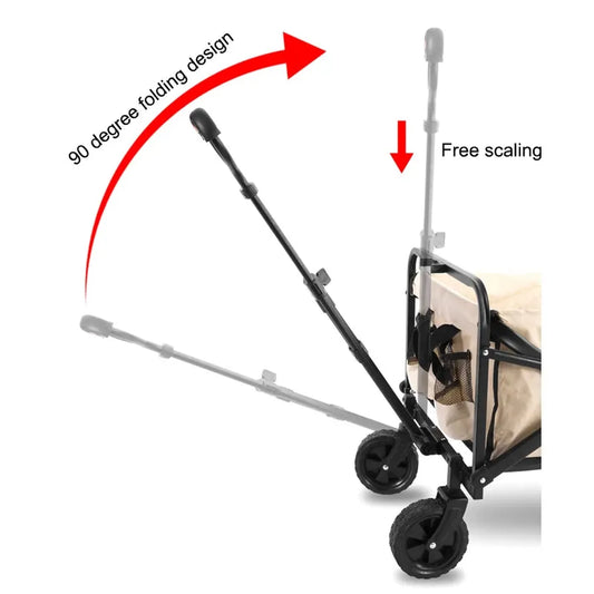 JMT-969674 Collapsible Foldable Utility Trolley Cart for Outdoor Garden, Beach, Camping and Picnic Use