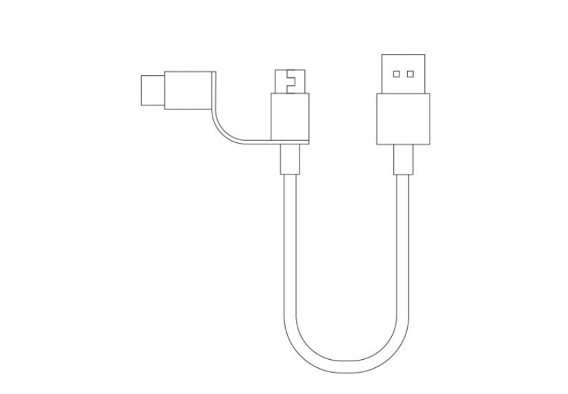 JMT-969802 High-Speed 1m 2-in-1 Charging Cable for Android Devices