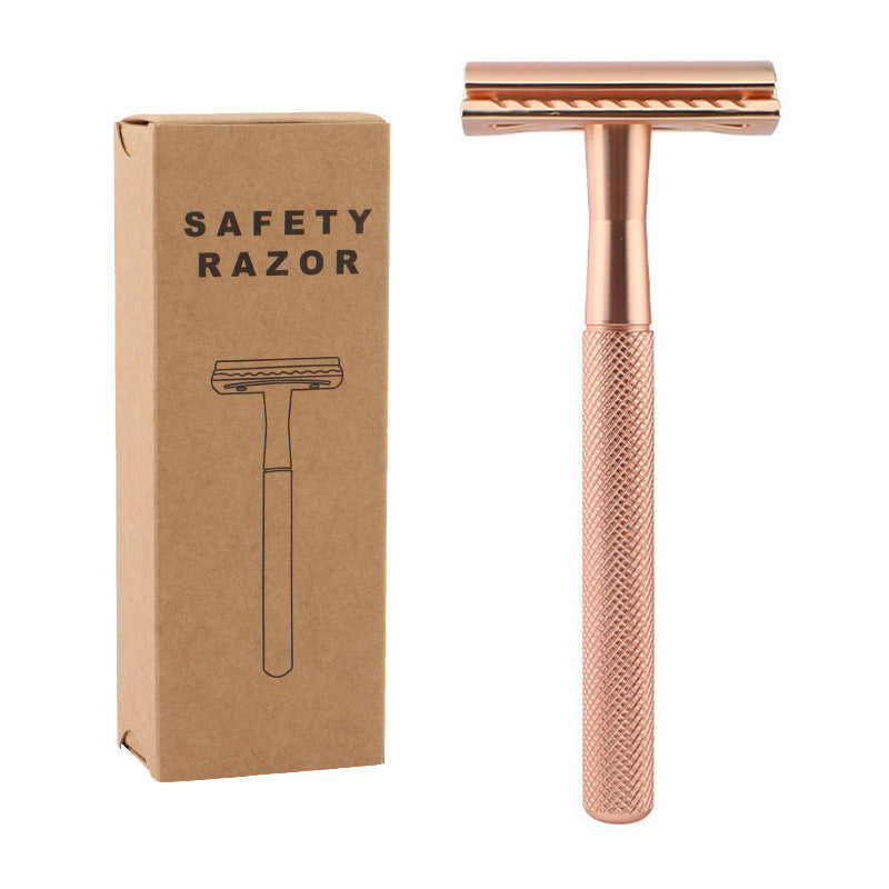 JMT-969866 Durable Manual Shaver with 10 Double-Sided Blades, Zinc Alloy Cutter Head and Copper Handle