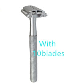 JMT-969866 Durable Manual Shaver with 10 Double-Sided Blades, Zinc Alloy Cutter Head and Copper Handle
