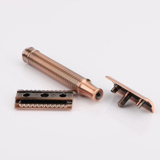JMT-969866 Durable Manual Shaver with 10 Double-Sided Blades, Zinc Alloy Cutter Head and Copper Handle