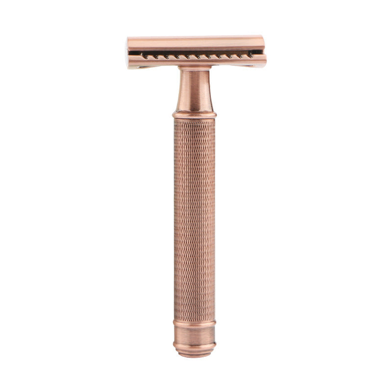 JMT-969866 Durable Manual Shaver with 10 Double-Sided Blades, Zinc Alloy Cutter Head and Copper Handle