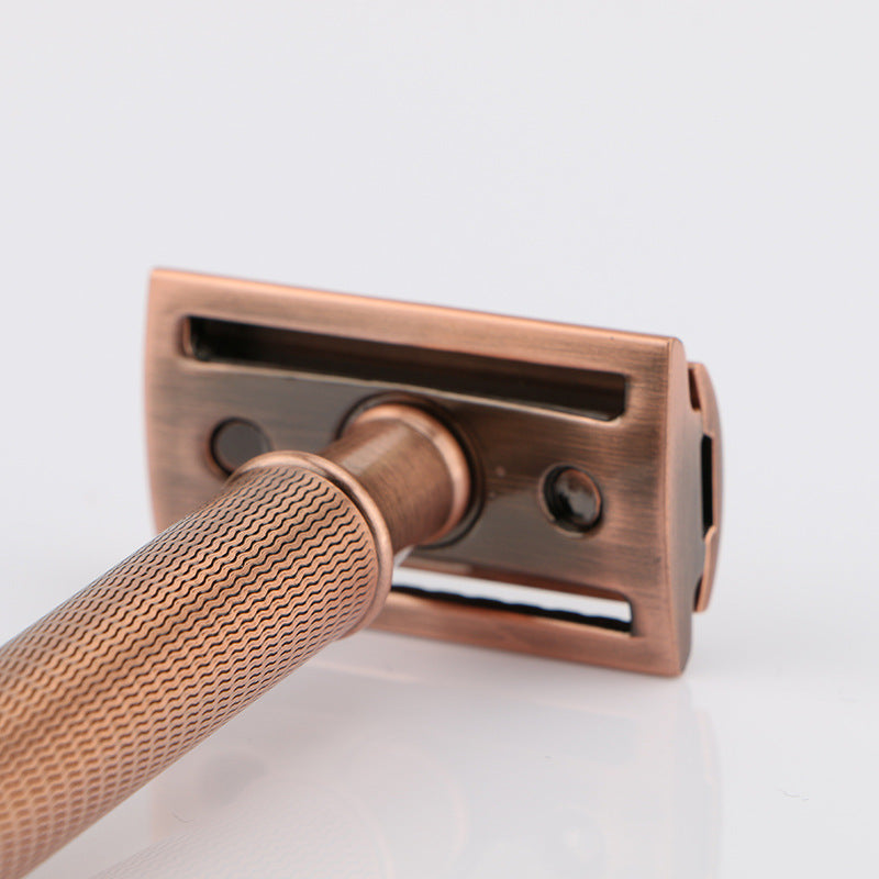 JMT-969866 Durable Manual Shaver with 10 Double-Sided Blades, Zinc Alloy Cutter Head and Copper Handle