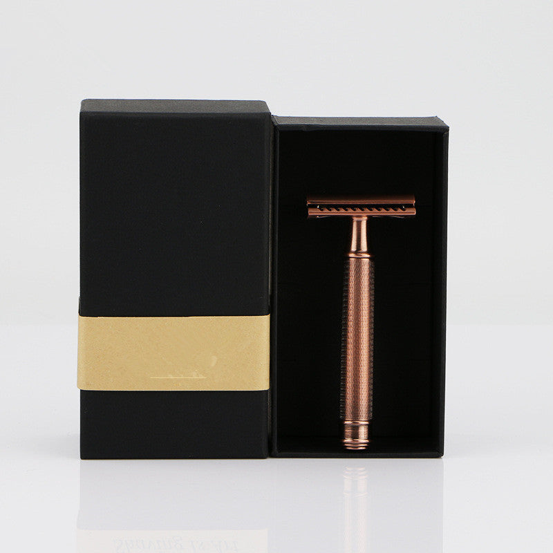 JMT-969866 Durable Manual Shaver with 10 Double-Sided Blades, Zinc Alloy Cutter Head and Copper Handle