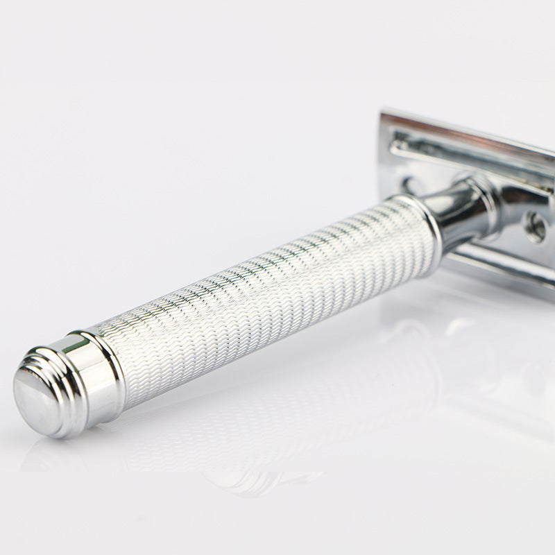 JMT-969866 Durable Manual Shaver with 10 Double-Sided Blades, Zinc Alloy Cutter Head and Copper Handle