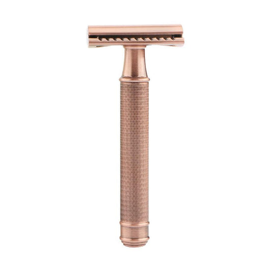 JMT-969866 Durable Manual Shaver with 10 Double-Sided Blades, Zinc Alloy Cutter Head and Copper Handle