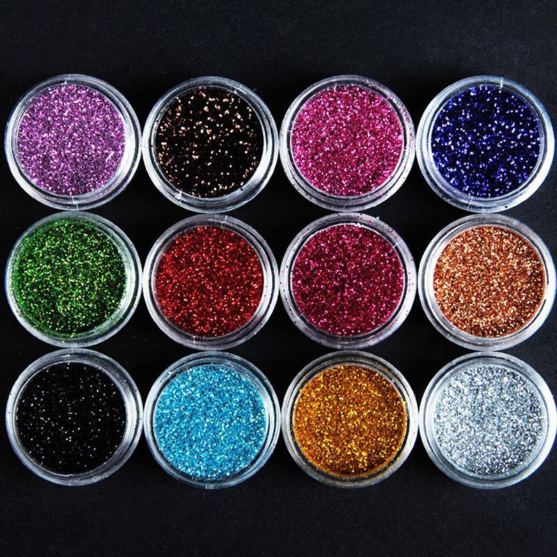 JMT-969930 Comprehensive Nail Tool Set with 12 Color Glitter and Essential Accessories