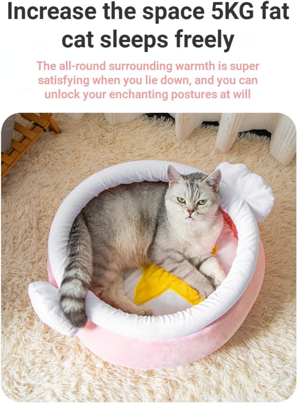 JMT-969930 Cozy Cat Nest in Honey Pot Shape – Soft and Warm Bed for Small Pets