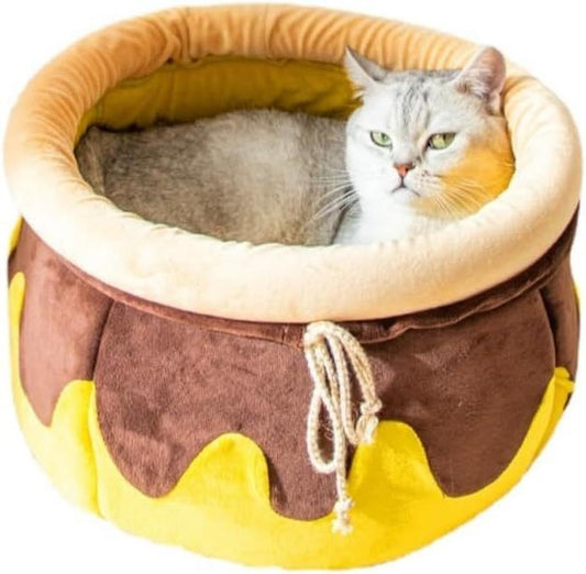 JMT-969930 Cozy Cat Nest in Honey Pot Shape – Soft and Warm Bed for Small Pets