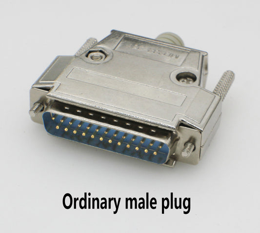 JMT-969930 Industrial-Grade DB25 Male and Female Connector, Gold-Plated, Metal Shielding, 25-Pin Dual Row Plug/Socket