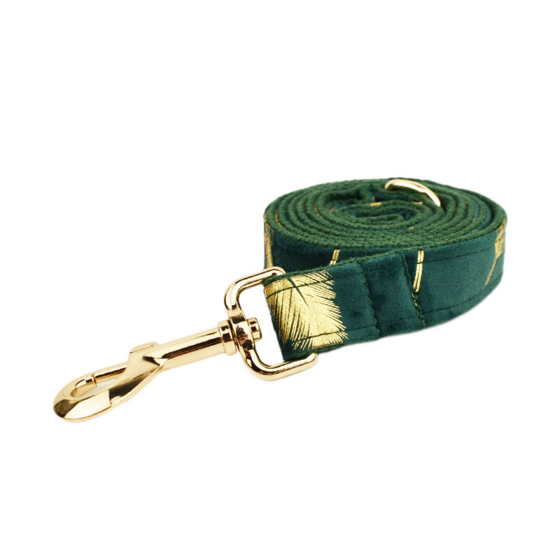 JMT-970122 Soft Fabric Velvet Dog Collar with Accessories for XS to XL Sizes