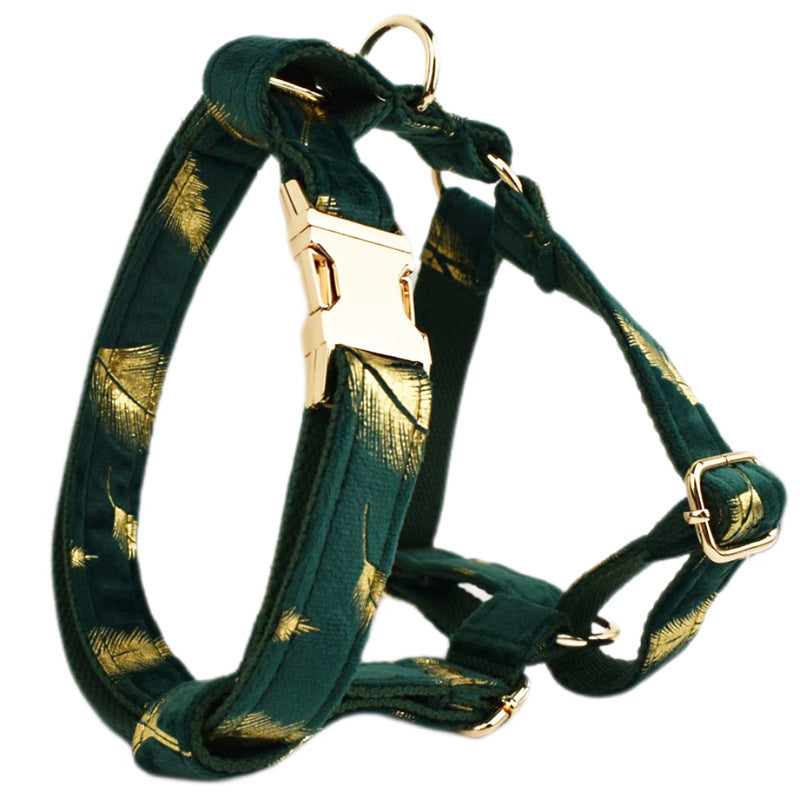 JMT-970122 Soft Fabric Velvet Dog Collar with Accessories for XS to XL Sizes