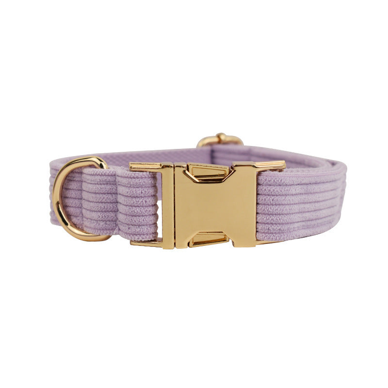 JMT-970122 Soft Fabric Velvet Dog Collar with Accessories for XS to XL Sizes