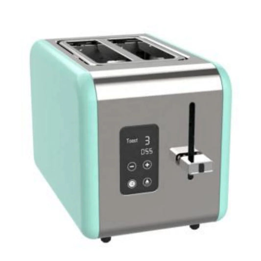 JMT-970442 Blue Portable Electric Bread Toaster for 2 Slices with Touch Screen Control and Removable Crumb Tray