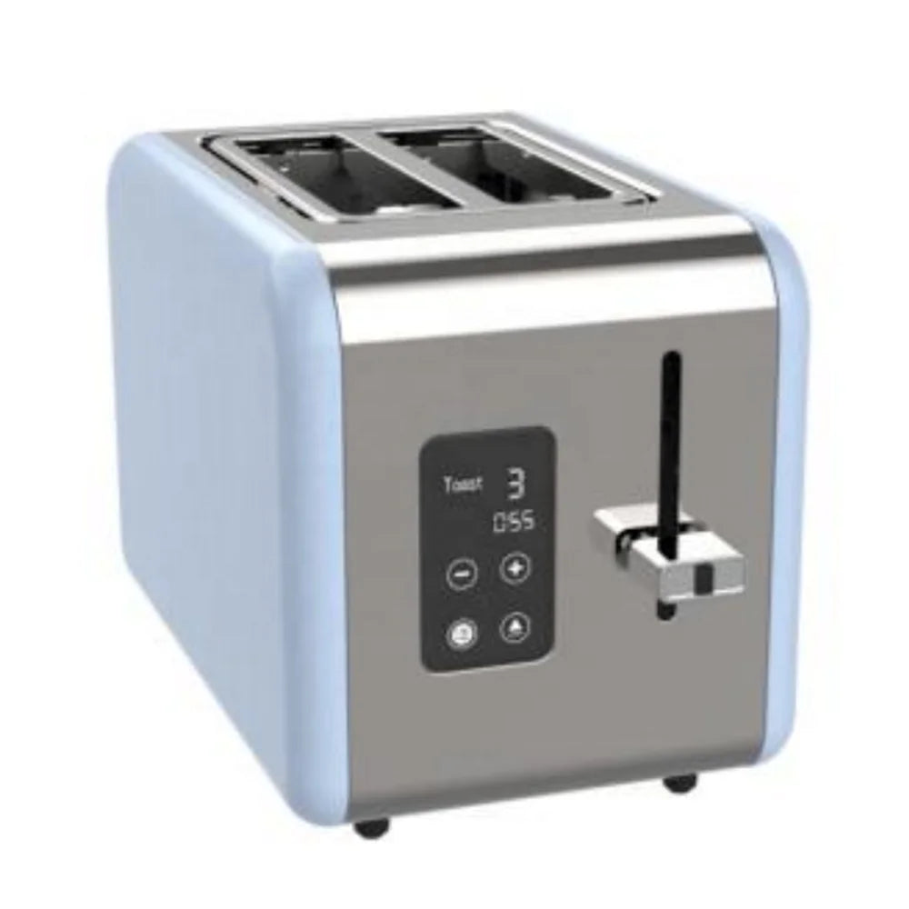 JMT-970442 Blue Portable Electric Bread Toaster for 2 Slices with Touch Screen Control and Removable Crumb Tray