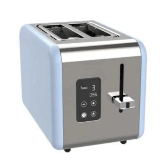 JMT-970442 Blue Portable Electric Bread Toaster for 2 Slices with Touch Screen Control and Removable Crumb Tray