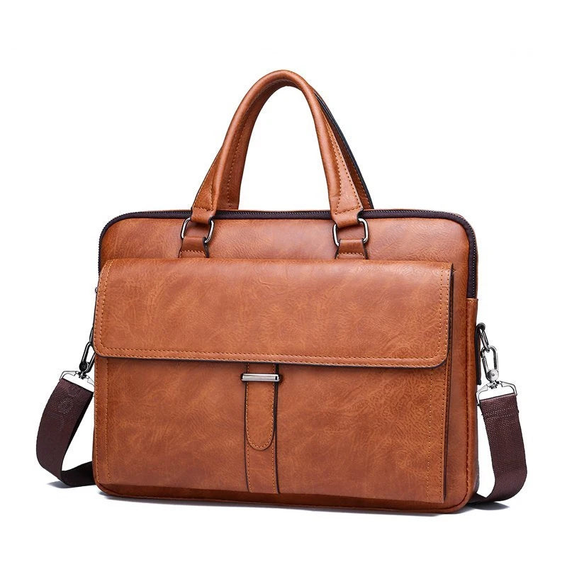 JMT-970442 Custom PU Leather Business Briefcase - Large Capacity Single Shoulder Messenger Bag for Laptops