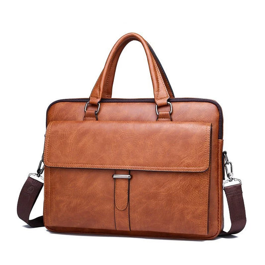 JMT-970442 Custom PU Leather Business Briefcase - Large Capacity Single Shoulder Messenger Bag for Laptops