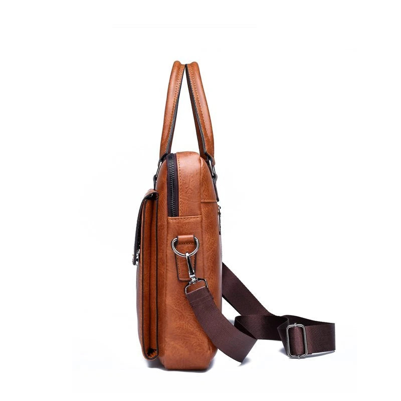 JMT-970442 Custom PU Leather Business Briefcase - Large Capacity Single Shoulder Messenger Bag for Laptops