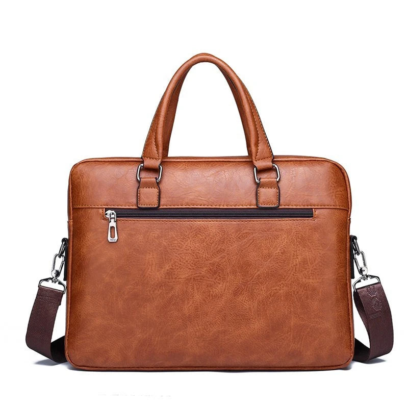 JMT-970442 Custom PU Leather Business Briefcase - Large Capacity Single Shoulder Messenger Bag for Laptops