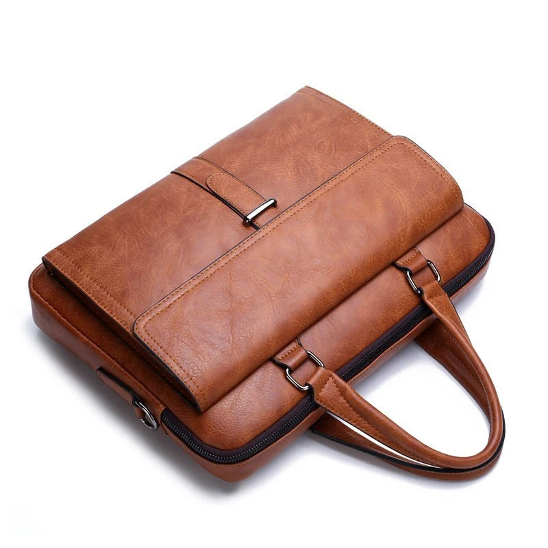 JMT-970442 Custom PU Leather Business Briefcase - Large Capacity Single Shoulder Messenger Bag for Laptops