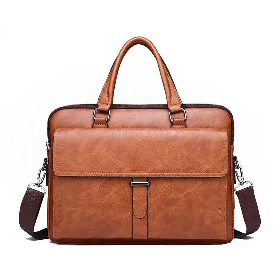 JMT-970442 Custom PU Leather Business Briefcase - Large Capacity Single Shoulder Messenger Bag for Laptops