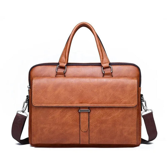 JMT-970442 Custom PU Leather Business Briefcase - Large Capacity Single Shoulder Messenger Bag for Laptops