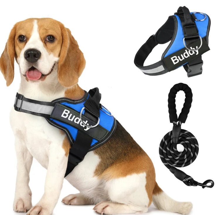 JMT-970954 Couple's Dog Chest Strap and Lead Rope Set in Durable Polyester